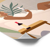 Poster Femme noire moderne dans la salle de bain (Coin)