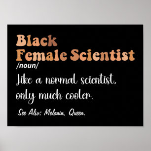 Poster Femme noire scientifique Drôle Scientifiques de dé
