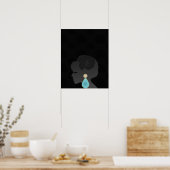 Poster Femme noire Silhouette Dark Glamor (Cuisine)
