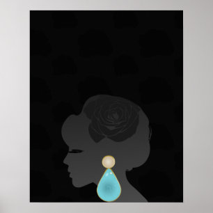 Poster Femme noire Silhouette Dark Glamor