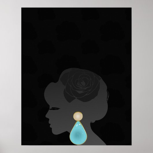 Poster Femme noire Silhouette Dark Glamor (Devant)