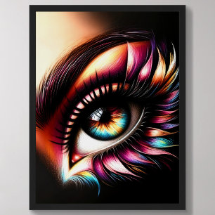Poster Femme oculaire Abstraite