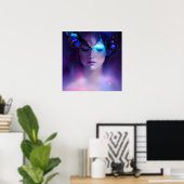 Poster Femme papillon bleu (Bureau à domicile)