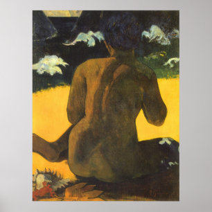 Poster Femme par la mer par Paul Gauguin, beaux-arts