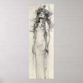 Poster Femme Pencil Study Alphonse Mucha Art Nouveau (Devant)