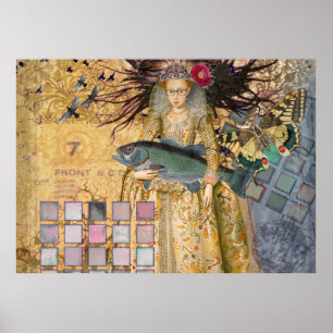 Poster Femme Poissons Gothique Renaissance Caprice