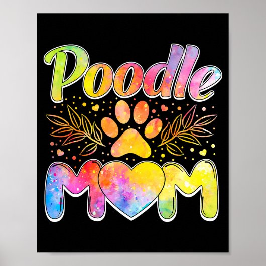 Poster Femme Poodle Maman Poodle Propriétaire Amoureux Po (Devant)