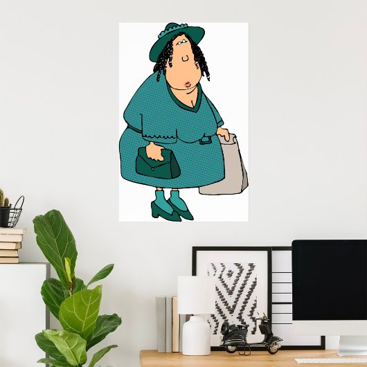 Poster Femme portant des sacs
