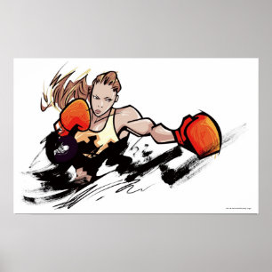 Poster Femme portant un gant de boxe