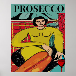 Poster Femme Prosecco, Vin