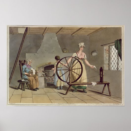 Poster Femme qui tourne, du 'Costume du Yorkshire' (Devant)