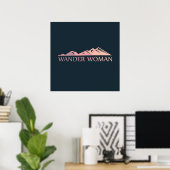 Poster Femme randonneuse campeuse errante (Bureau à domicile)