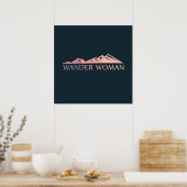 Poster Femme randonneuse campeuse errante (Cuisine)