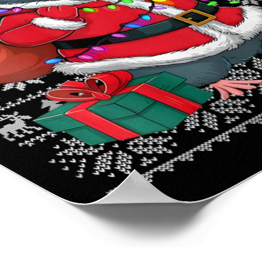 Poster Femme Rat Xmas Sweat Style Vilain Père Noël Rat Ch (Coin)