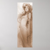 Poster Femme Red Crayon Study Alphonse Mucha Belle Epoche (Devant)