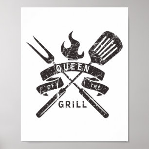 Poster Femme Reine Du Grill - Citation Du Maître Du Grill