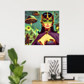 Poster Femme rétro Sci-Fi (Bureau à domicile)