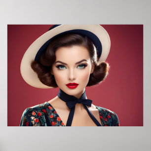 Poster femme rétro vintage