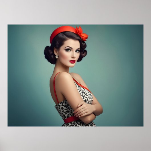 Poster femme rétro vintage (Devant)
