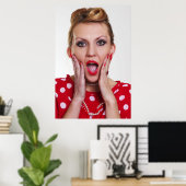 Poster femme rétro vintage (Bureau à domicile)