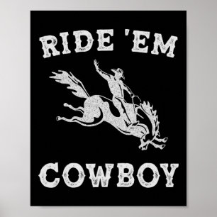 Poster Femme Ride em Cowboy Cowgirl Funny Sayes mignonne 