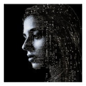 Poster Femme scientifique ASCII (Devant)