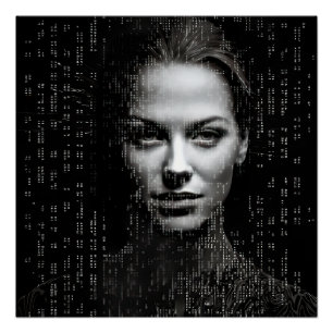 Poster Femme scientifique ASCII