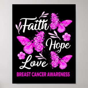 Poster Femme Sensibilisation au cancer du sein Faith Hope