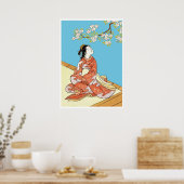 Poster Femme sous les fleurs de cerisier (Cuisine)