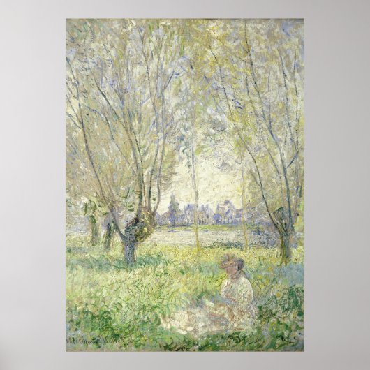 Poster Femme sous les saules, Monet 1880 (Devant)