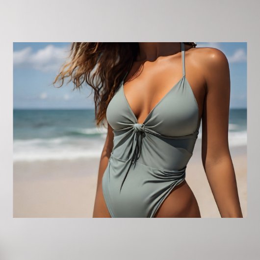 Poster Femme sur la plage (Devant)