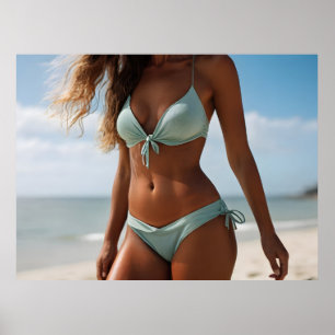 Poster Femme sur la plage