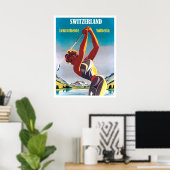 Poster Femme sur le golf en Suisse, Lenzerheide, Valbella (Bureau à domicile)