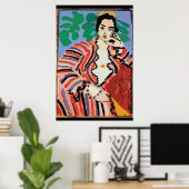 Poster Femme sur téléphone portable Abstrait, style Matis (Bureau à domicile)