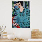 Poster Femme sur téléphone portable Abstrait, style Matis (Cuisine)
