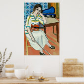 Poster Femme sur téléphone portable Abstrait, style Matis (Cuisine)