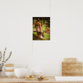 Poster Femme sur une balançoire avec des fleurs (Cuisine)
