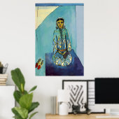 Poster Femme sur Yoga Mat (Bureau à domicile)