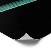 Poster Femme surfeuse rayée attrapant une vague (Coin)