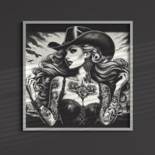 Poster Femme tatouée