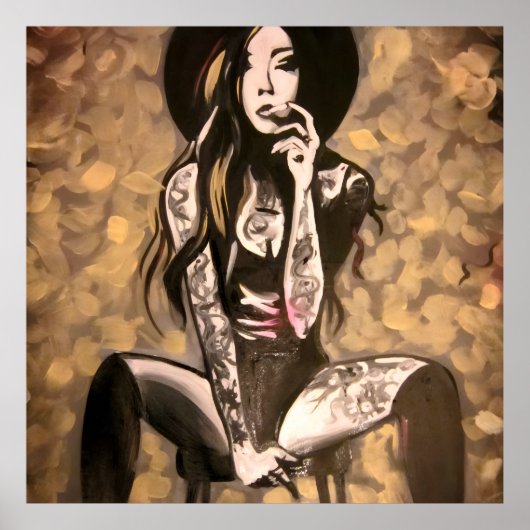 Poster Femme Tatouée en Or (Devant)