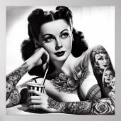 Poster Femme tatouée vintage (Devant)