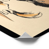 Poster Femme tenant deux chats (Coin)