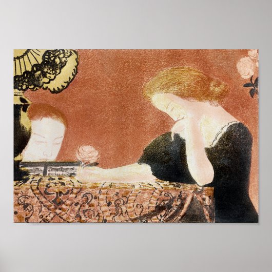 Poster Femme tenant un Rose, Maurice Denis (Devant)