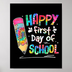 Poster Femme Tie Dye Crayon Premier Jour De Classe Tee