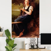 Poster Femme tricot par William-Adolphe Bouguereau (Bureau à domicile)