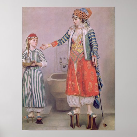 Poster Femme turque avec son serviteur (Devant)