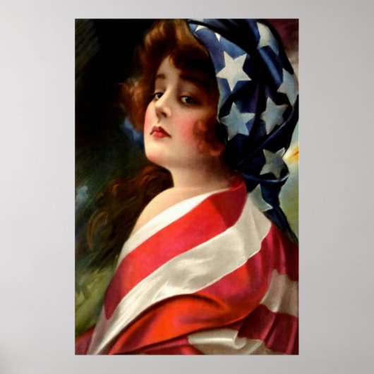 Poster Femme US Drapeau 4 juillet (Devant)