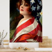 Poster Femme US Drapeau 4 juillet (Cuisine)