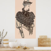 Poster Femme victorienne 1897 (Cuisine)